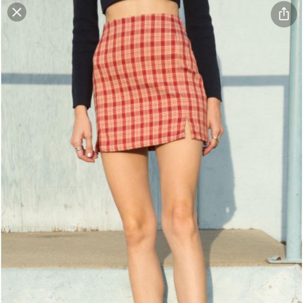 Red plaid brandy melville skirt